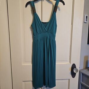 Elegant Teal Sleeveless Dress